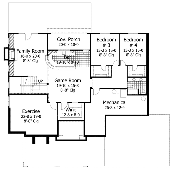 House Plan 42649 Lower Level