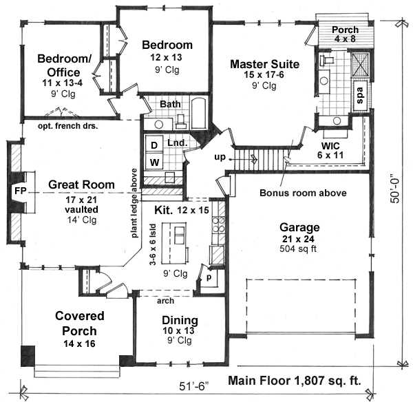House Plan 42651 Level One