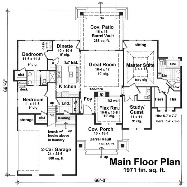 House Plan 42652 Level One