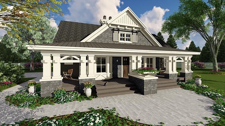 Craftsman Plan with 2322 Sq. Ft., 3 Bedrooms, 3 Bathrooms, 2 Car Garage Elevation