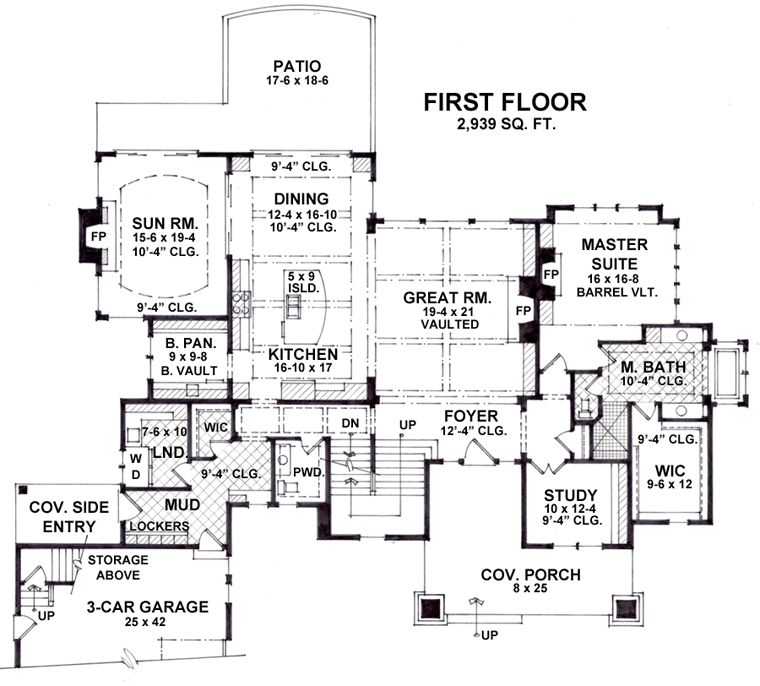 House Plan 42661 Level One