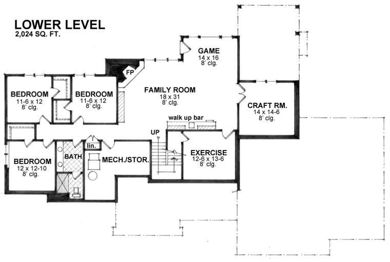 House Plan 42663 Lower Level
