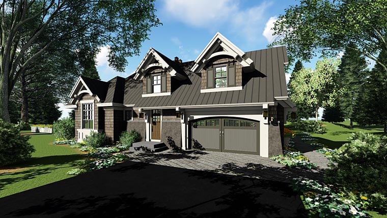 Bungalow, Cottage, Craftsman, French Country, Tudor Plan with 2372 Sq. Ft., 4 Bedrooms, 3 Bathrooms, 2 Car Garage Picture 3