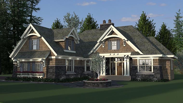 Bungalow, Cottage, Craftsman, Tudor Plan with 2370 Sq. Ft., 4 Bedrooms, 3 Bathrooms, 2 Car Garage Picture 10