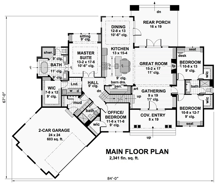 House Plan 42679 Level One