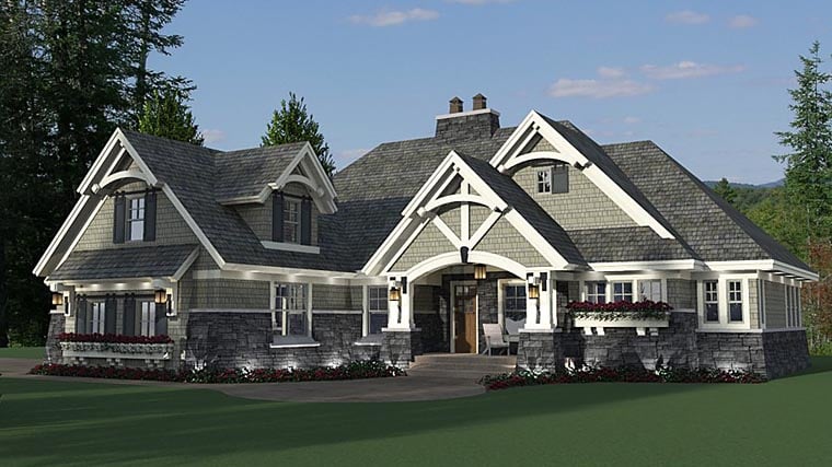 Bungalow, Cottage, Country, Craftsman, Tudor Plan with 2465 Sq. Ft., 3 Bedrooms, 3 Bathrooms, 2 Car Garage Picture 7