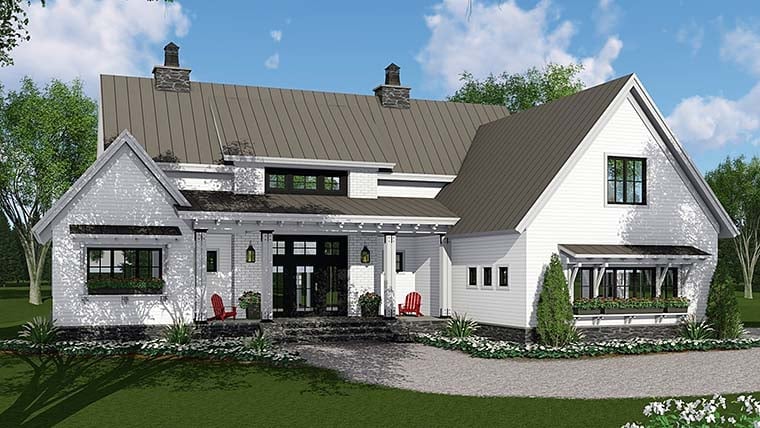 Country, Farmhouse, Southern, Traditional Plan with 2125 Sq. Ft., 3 Bedrooms, 3 Bathrooms, 2 Car Garage Elevation
