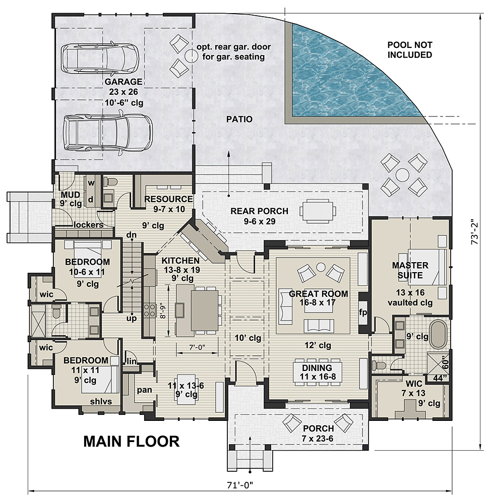 House Plan 42691 Level One