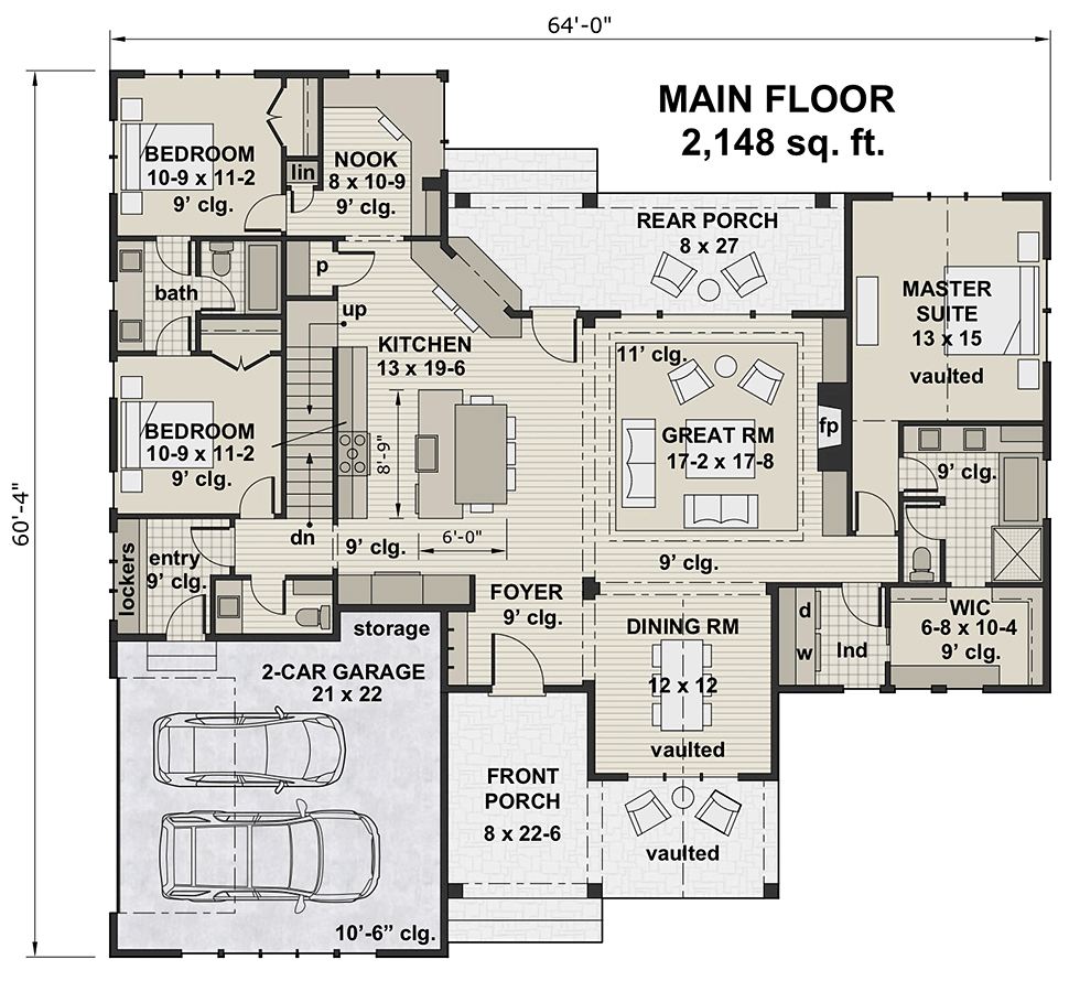 House Plan 42696 Level One