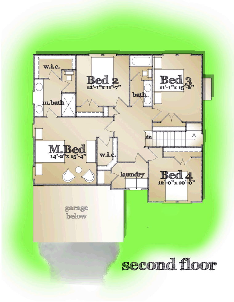 House Plan 42827 Level Two