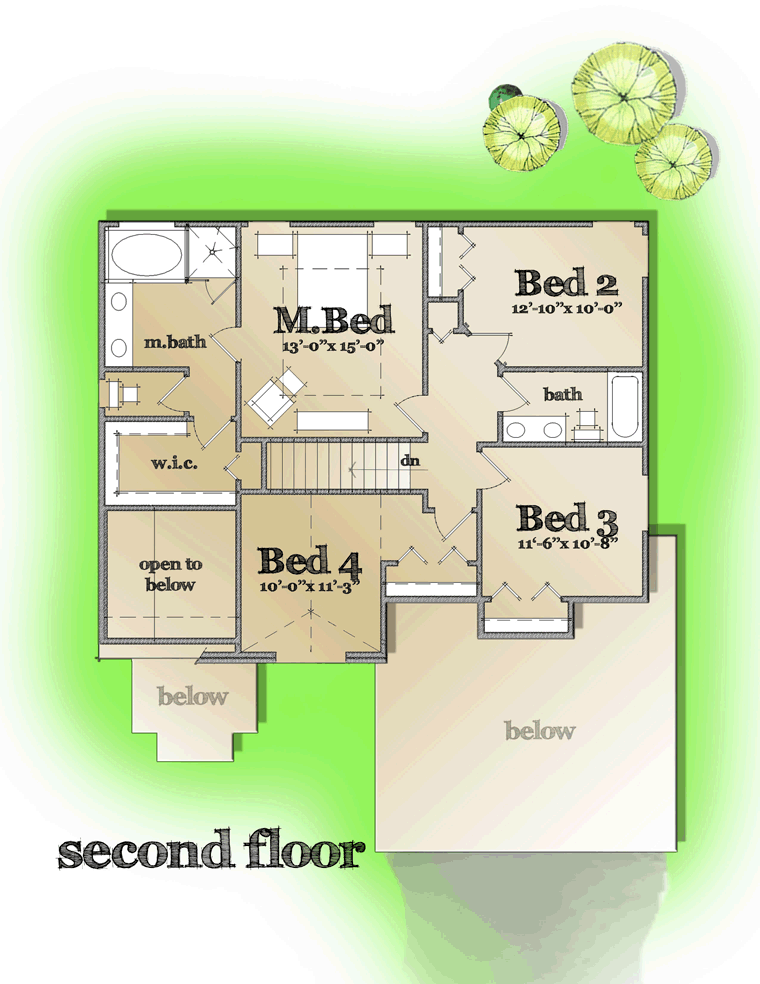 House Plan 42828 Level Two