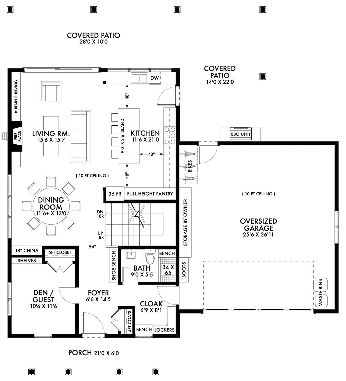 House Plan 42905 Level One