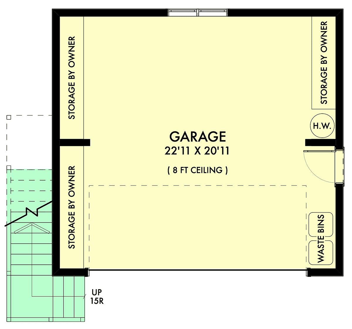 Garage-Living Plan 42906 Level One