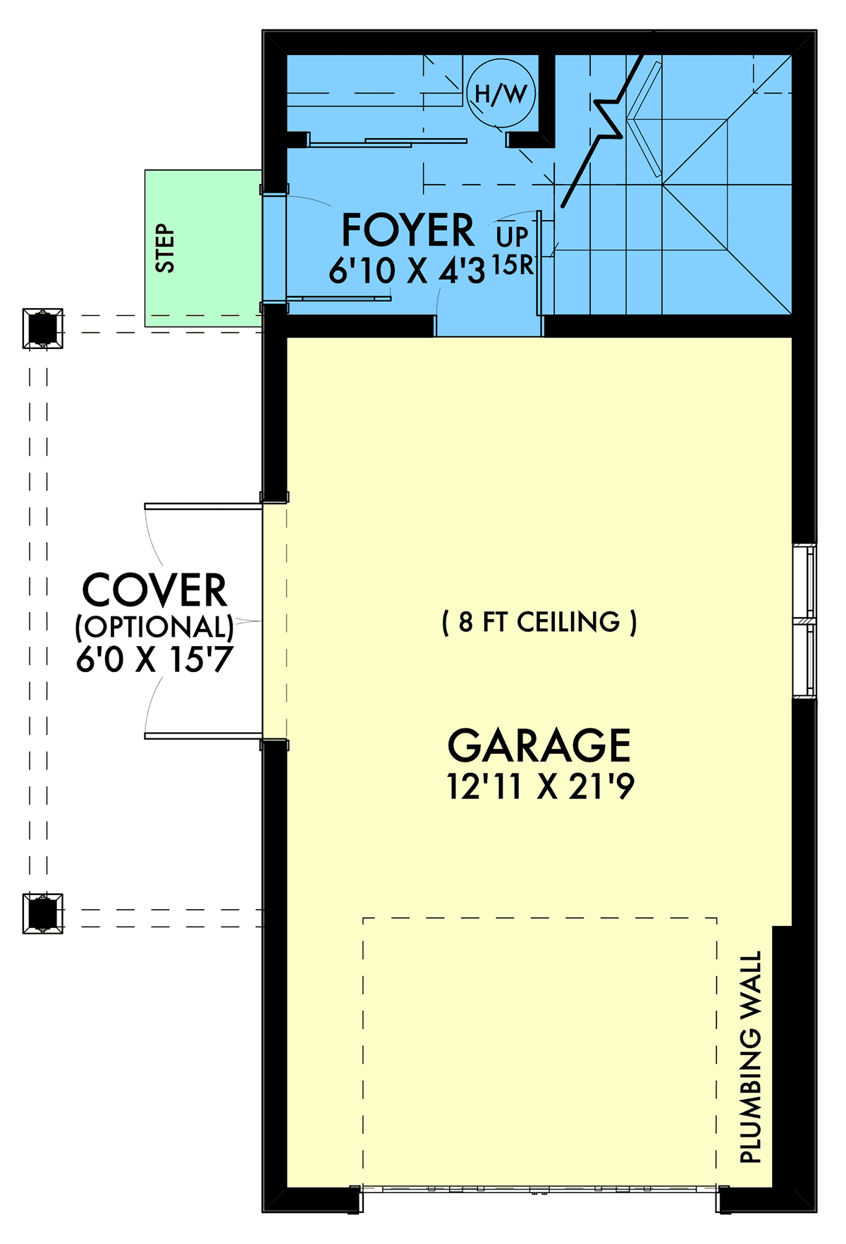 Garage-Living Plan 42907 Level One
