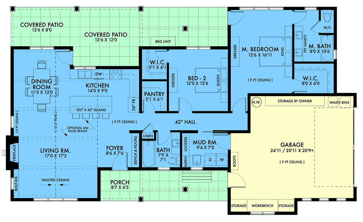 House Plan 42947 Level One