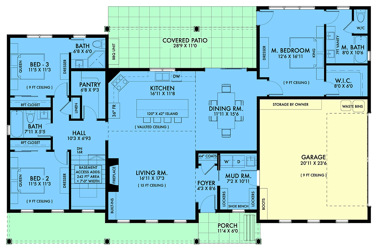 House Plan 42948 Alternate Level One