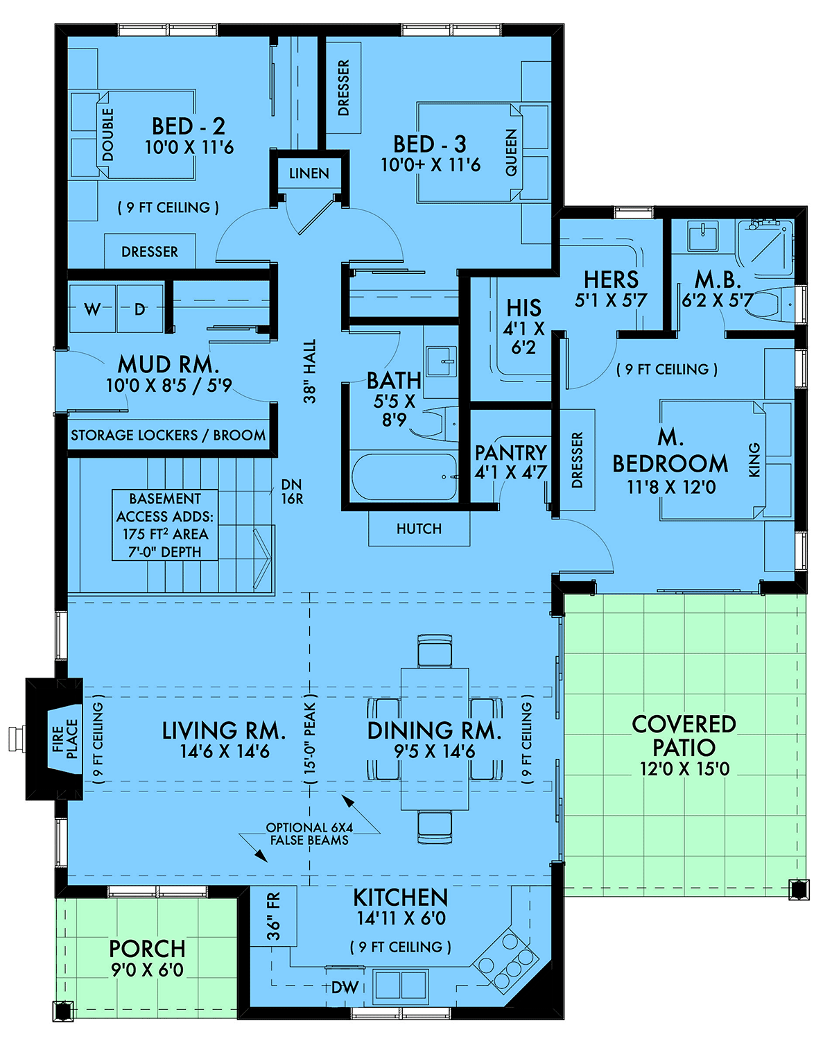 House Plan 42949 Alternate Level One
