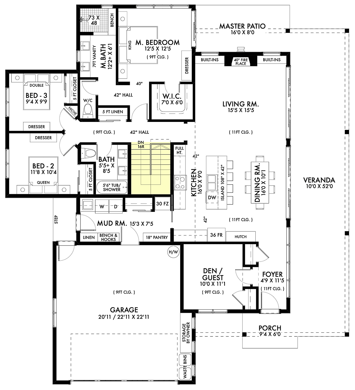 House Plan 42952 Alternate Level One