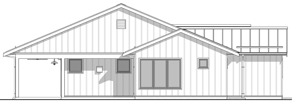 House Plan 42952 Rear Elevation