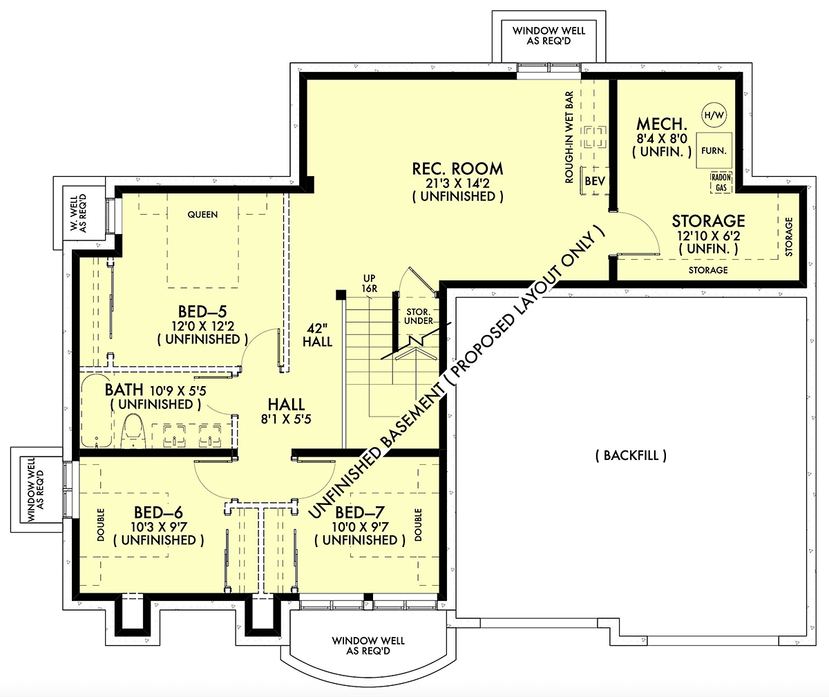 House Plan 42958 Lower Level