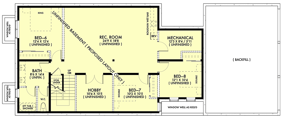 House Plan 42959 Lower Level