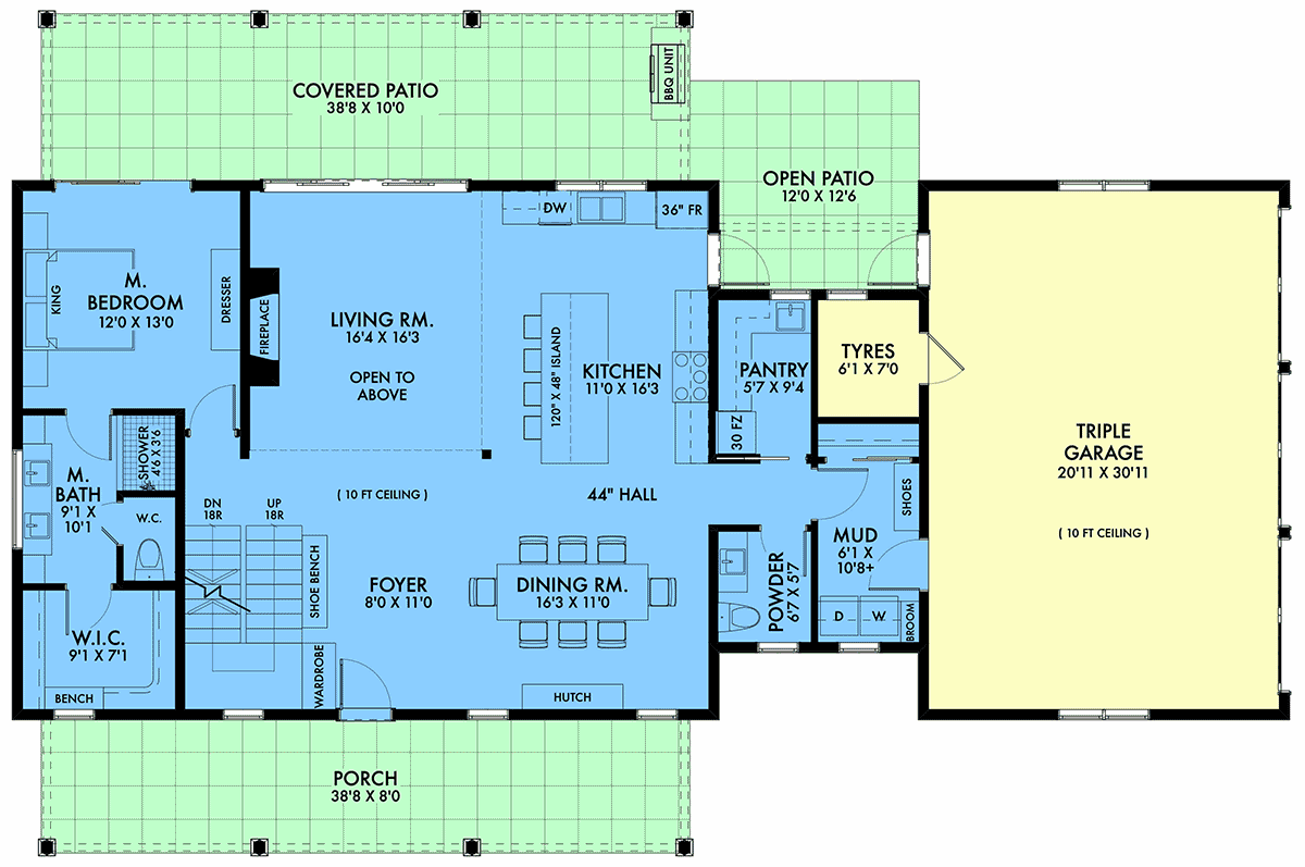 House Plan 42959 Level One