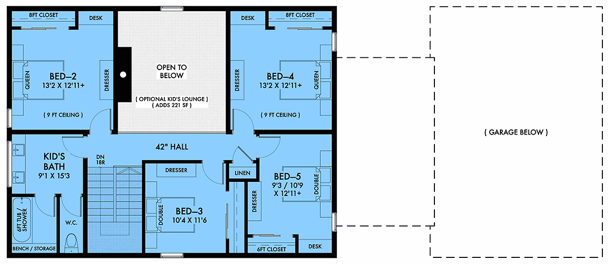 House Plan 42959 Level Two