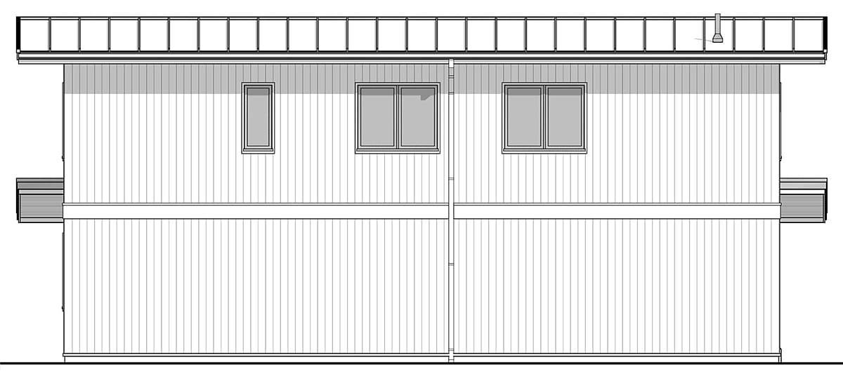Garage-Living Plan 42965 Rear Elevation