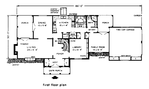 House Plan 43002 Level One