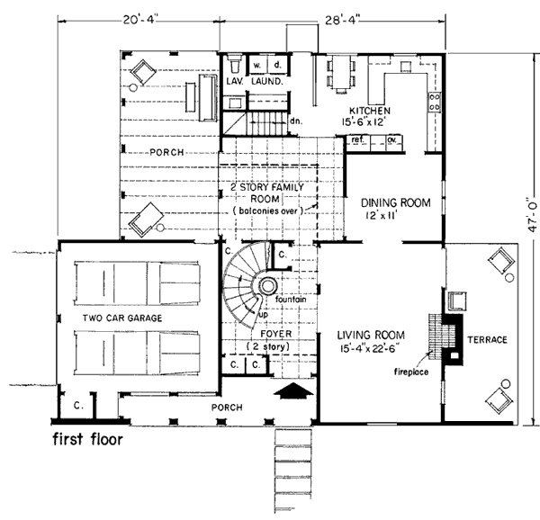House Plan 43008 Level One
