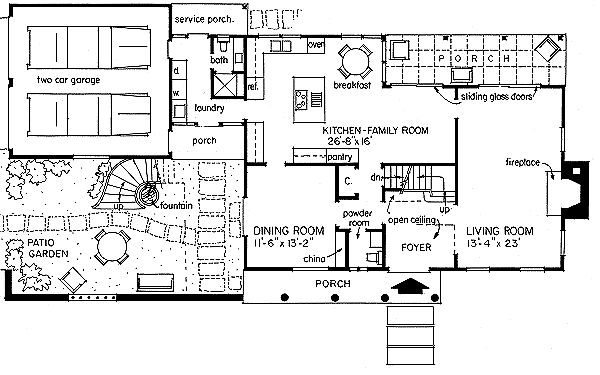 House Plan 43063 Level One