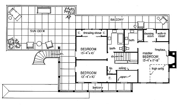 House Plan 43063 Level Two