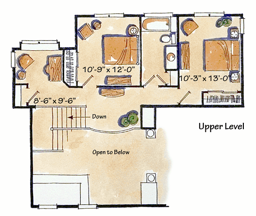 House Plan 43200 Level Two