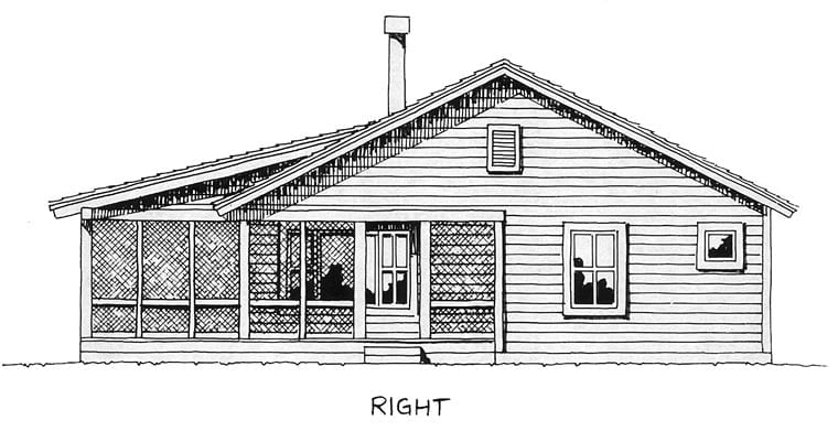 Cabin, Cottage Plan with 1031 Sq. Ft., 2 Bedrooms, 2 Bathrooms Picture 5
