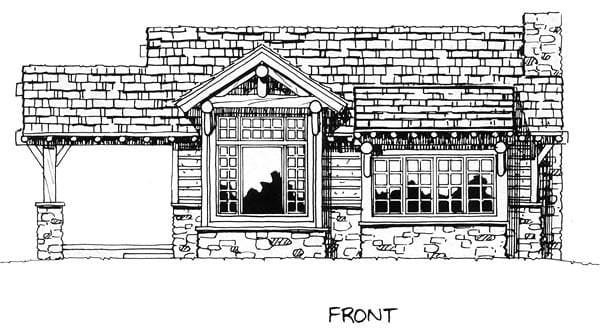 Cabin, Cottage, Craftsman Plan with 681 Sq. Ft., 2 Bedrooms, 2 Bathrooms Picture 6