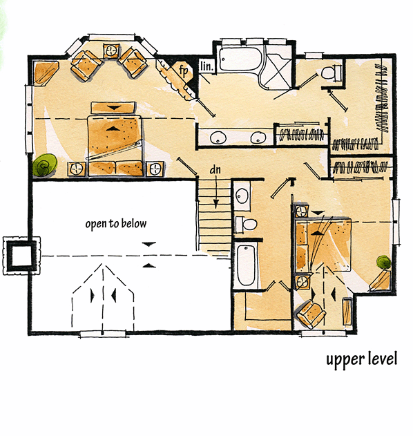 House Plan 43206 Level Two