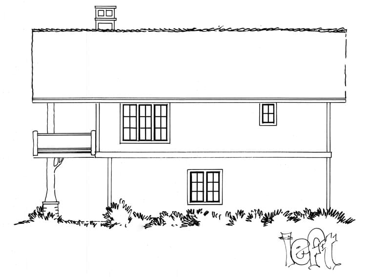 Cabin, Log Plan with 1160 Sq. Ft., 1 Bedrooms, 1 Bathrooms, 2 Car Garage Picture 2