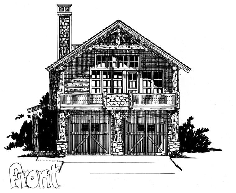 Cabin, Log Plan with 1160 Sq. Ft., 1 Bedrooms, 1 Bathrooms, 2 Car Garage Picture 4