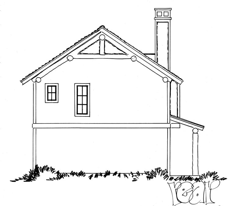 House Plan 43209 Rear Elevation