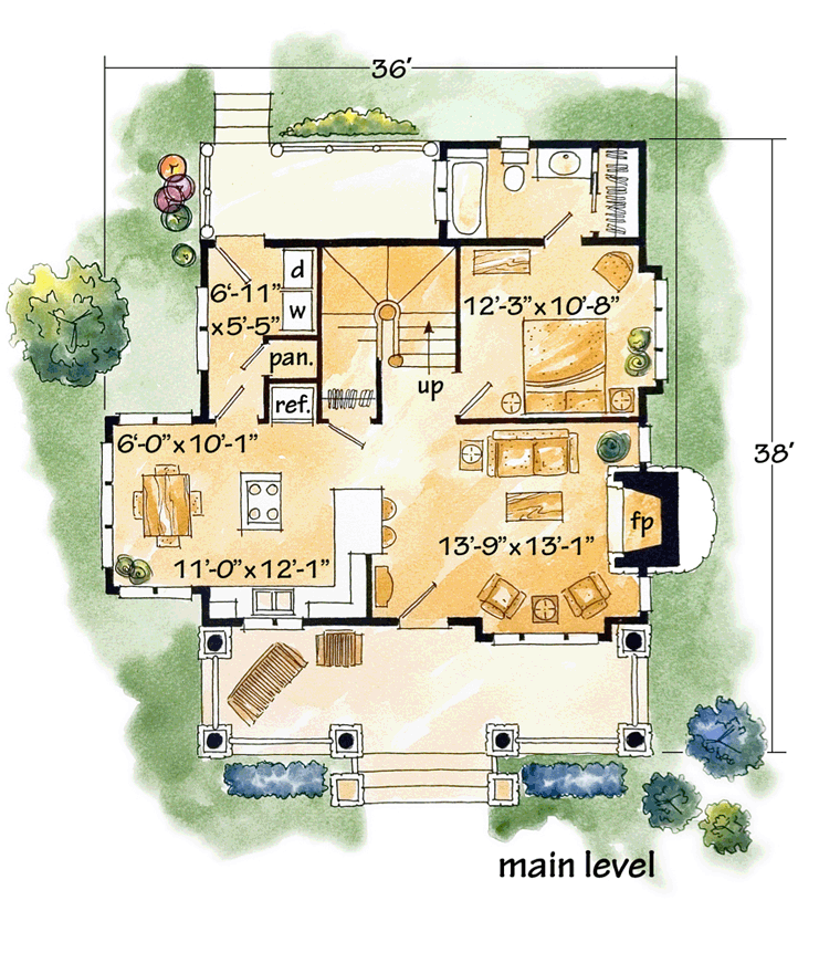 House Plan 43212 Level One