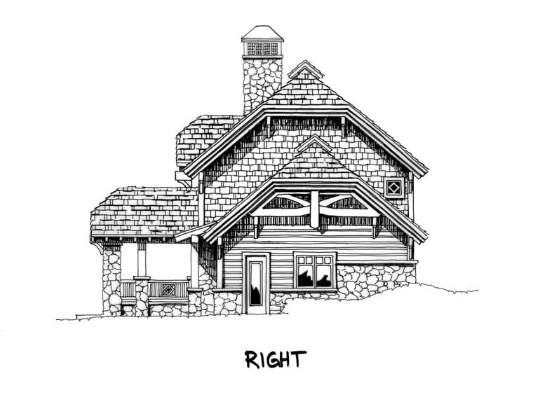 Country, Craftsman, Log Plan with 1930 Sq. Ft., 2 Bedrooms, 3 Bathrooms, 2 Car Garage Picture 3