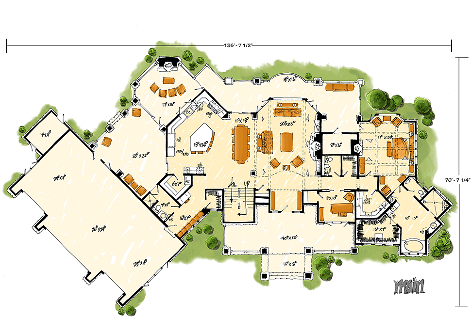 House Plan 43225 Level One