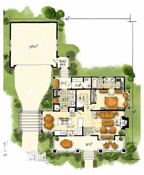 House Plan 43246 Level One