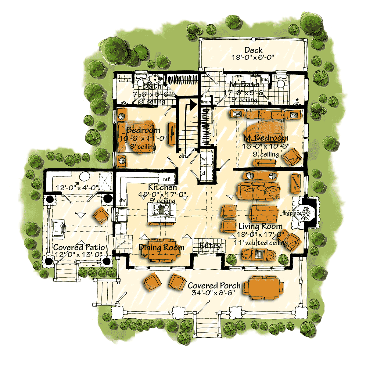 House Plan 43261 Level One