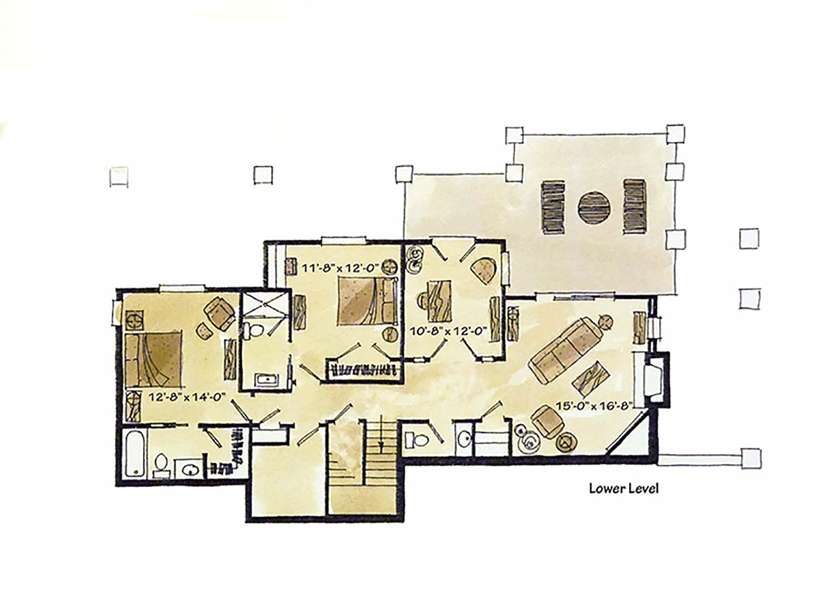 House Plan 43265 Lower Level