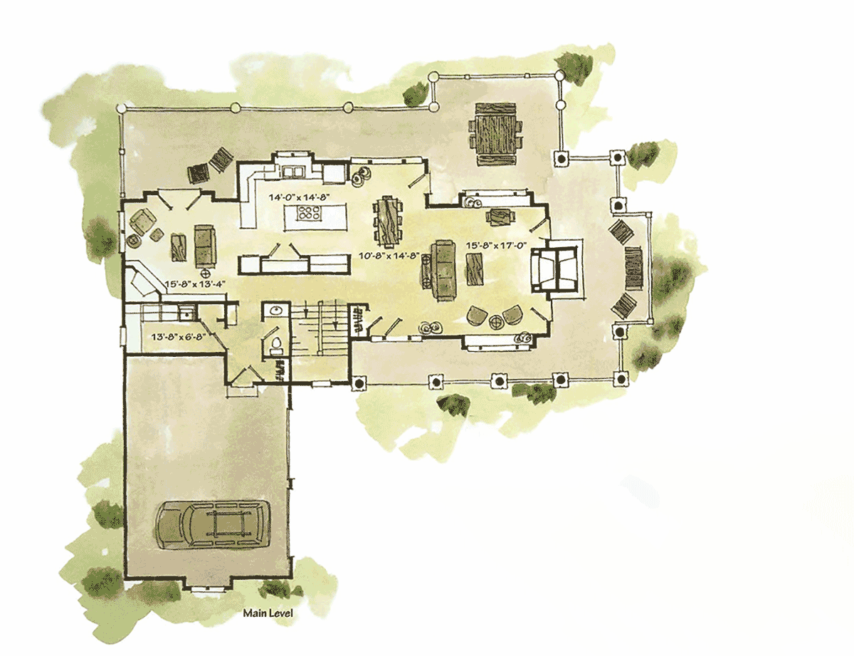 House Plan 43265 Level One