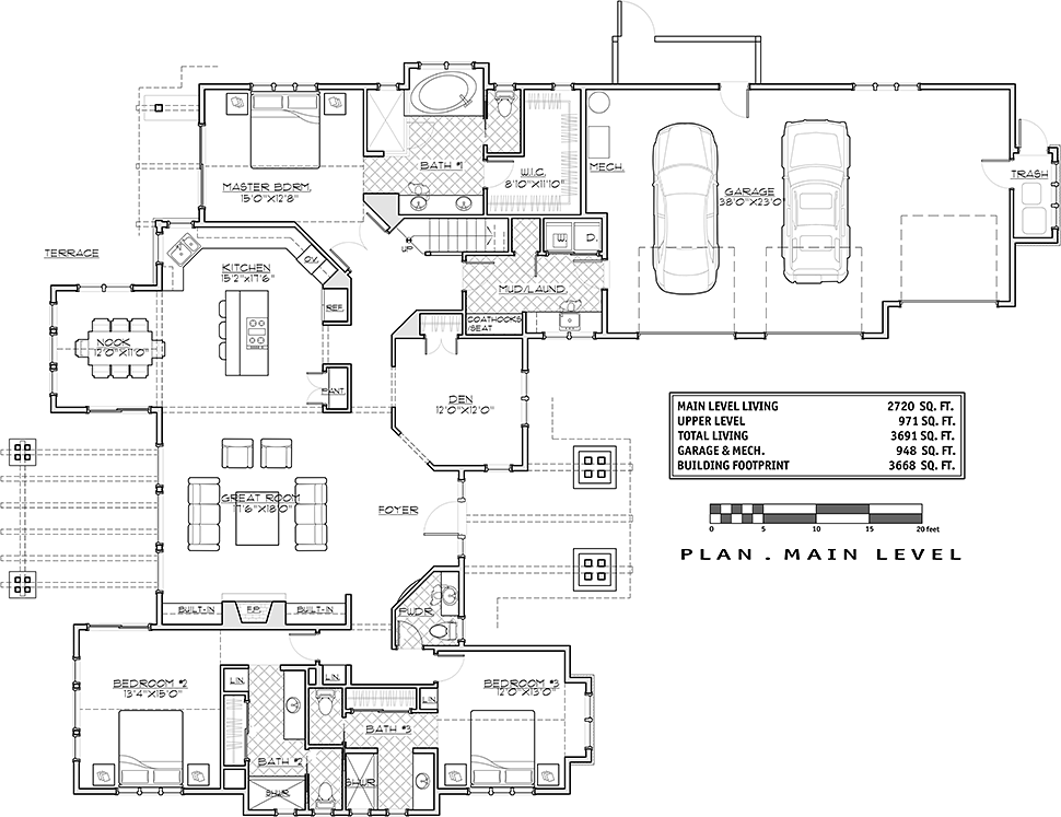 House Plan 43304 Level One