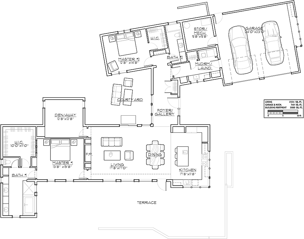 House Plan 43310 Level One