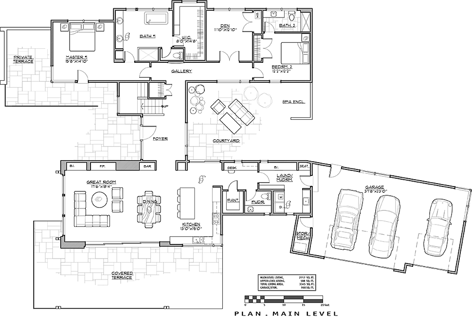 House Plan 43318 Level One