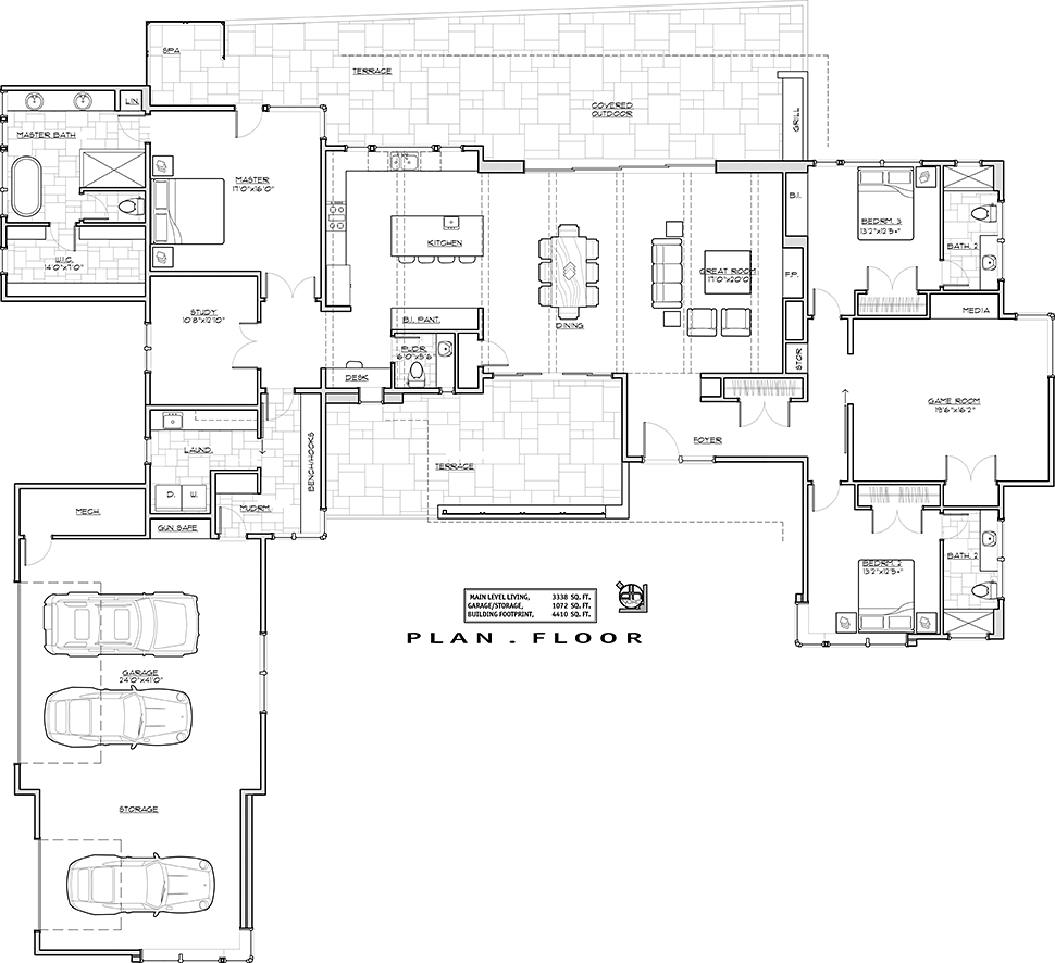 House Plan 43319 Level One
